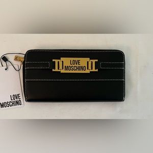 Love Moschino Portafogli PU Nero Wallet, NWT